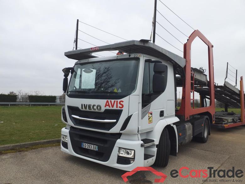 EQ-393-ZA Tracteur porte voitures stralis 420 Hi Road 4x2 porte WJMM62AS40C367457 - BLANC - 02/10/2017 + nED-950-CP Lohr Remorque porte voiture 2 essieux VGYC2H99S4EL44241 - BLEU - 22/12/2004 n #1