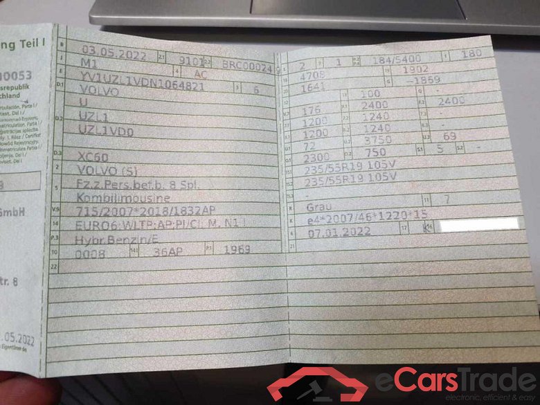 Volvo XC60 (03.2017->) DE - SUV5 B5 (Benzin) 2WD EU6d, Inscription Mild-Hybrid (EURO 6d), (Facelift) 20 #4
