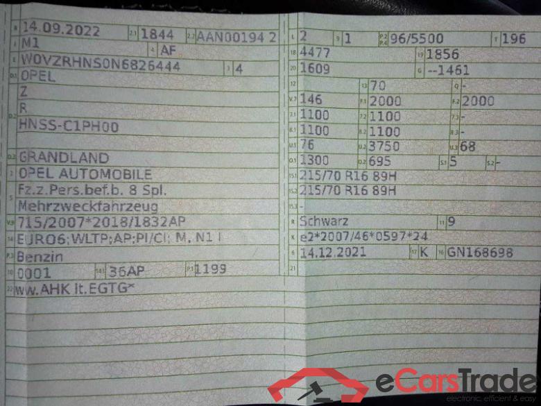 Opel Grandland (X)(2017->) DE - SUV5 1.2 Turbo EU6d, GS Line (EURO 6d), (Facelift) 2021 - 2022 #5