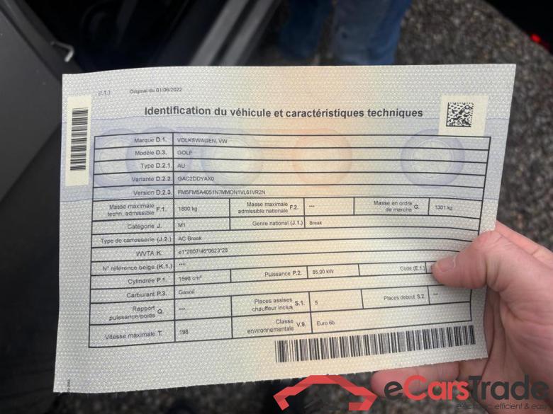 VOLKSWAGEN Golf VII Golf CL 1.6 TDI 85 kW (115 ch) 5 vitesses manuel #6