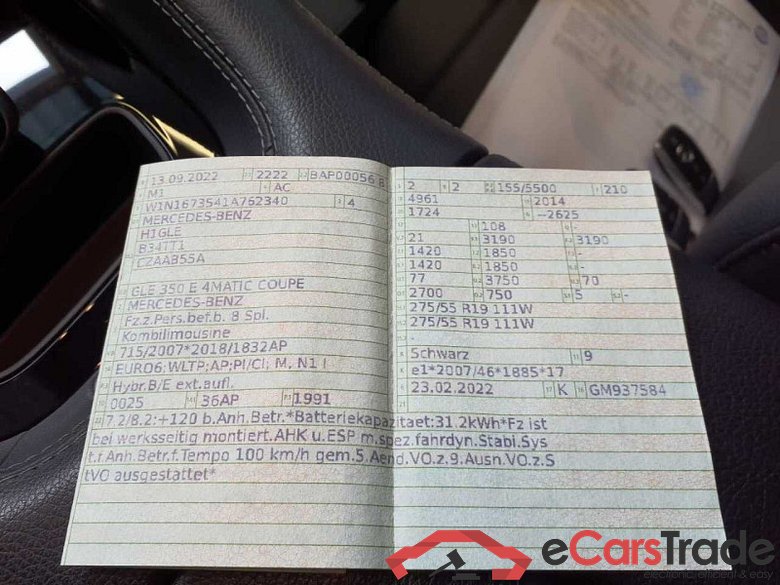 Mercedes-Benz GLE Coupe (BM 167)(11.2019->) DE - SUV5 GLE 350 e EU6d, Coupe 4Matic (EURO 6d), 2020 - 2023 #2