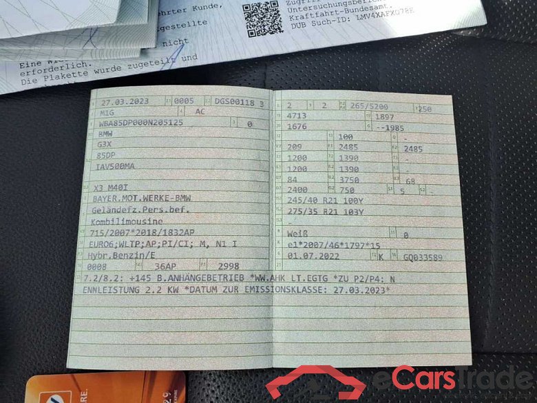 BMW X3 (G01)(12.2017->) DE - SUV5 M40i Mild Hybrid EU6d, xDrive (OPF)(EURO 6d), (Facelift) 2021 - 2024 #2